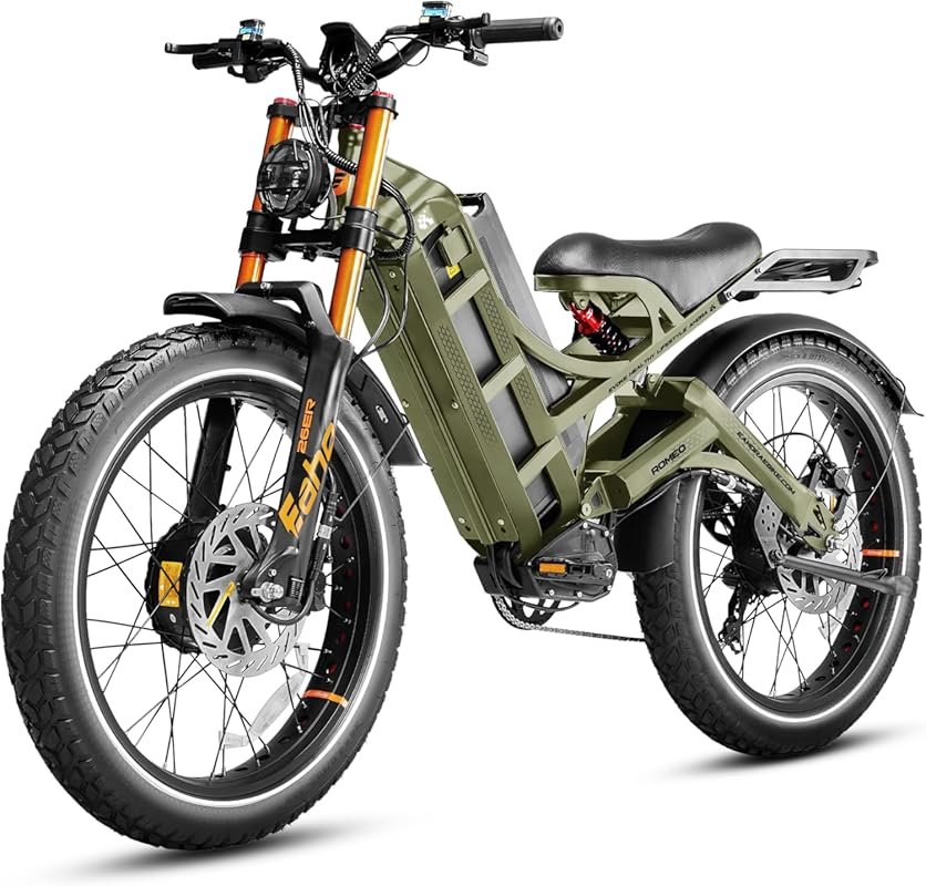 eAhora Romeo Pro 3/2 Electric Bike, 5600W, 50MPH, 60V 80Ah Battery, 25