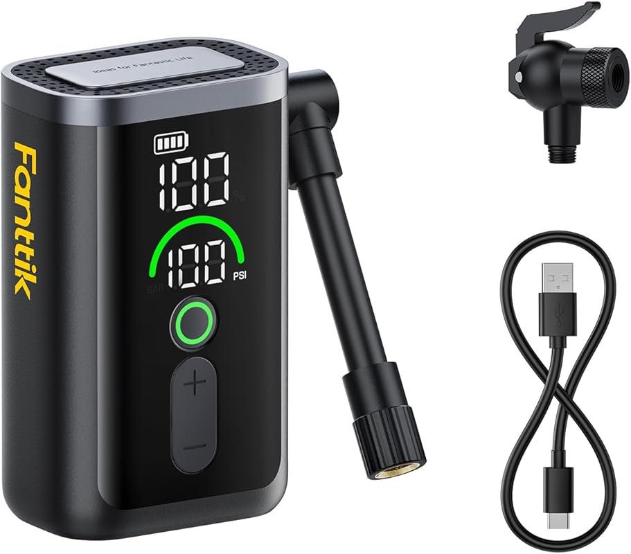 Fanttik X11 Ace Mini Bike Pump: 150PSI Fast Electric Inflator with Gau