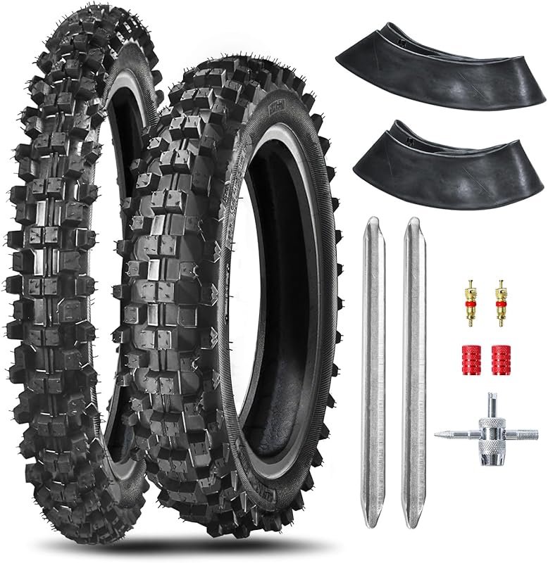 Off-Road Pit Bike Tire Kit: Front 70/100-19 & Rear 90/100-16 Tire and 