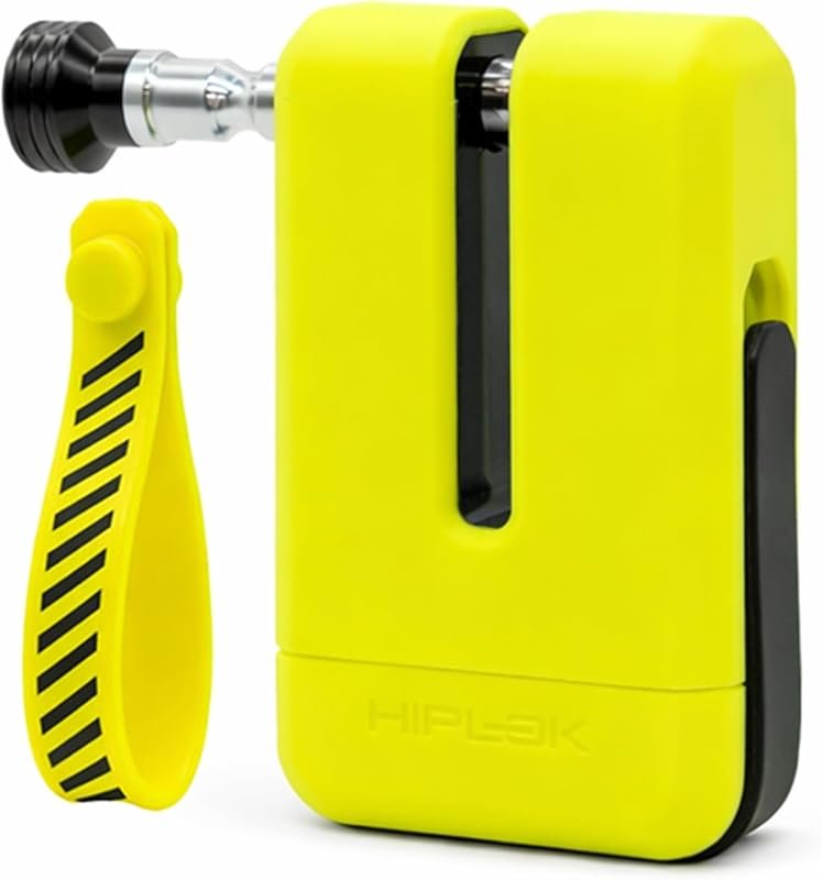 Hiplok MD1000 Angle Grinder Resistant Motorcycle Disc Lock, Neon Yello