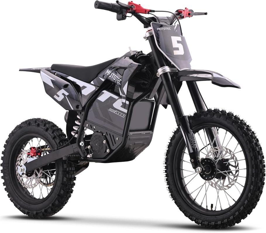 MotoTec 60V 2000W Pro Electric Dirt Bike with Lithium Battery, Grey