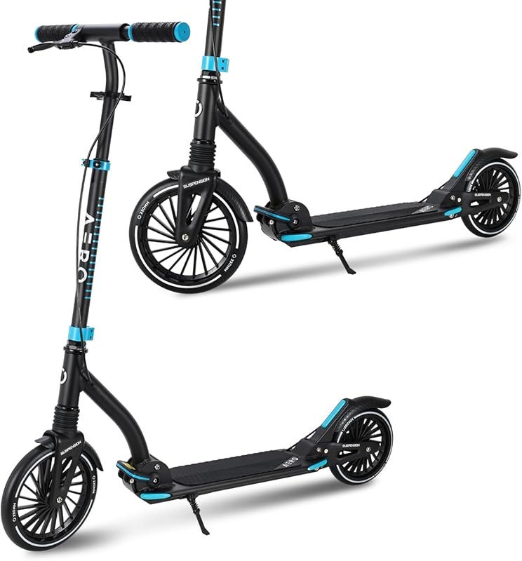 AERO MOBILITY Kick Scooter for Teens & Adults with Light-Up Wheels, Ha