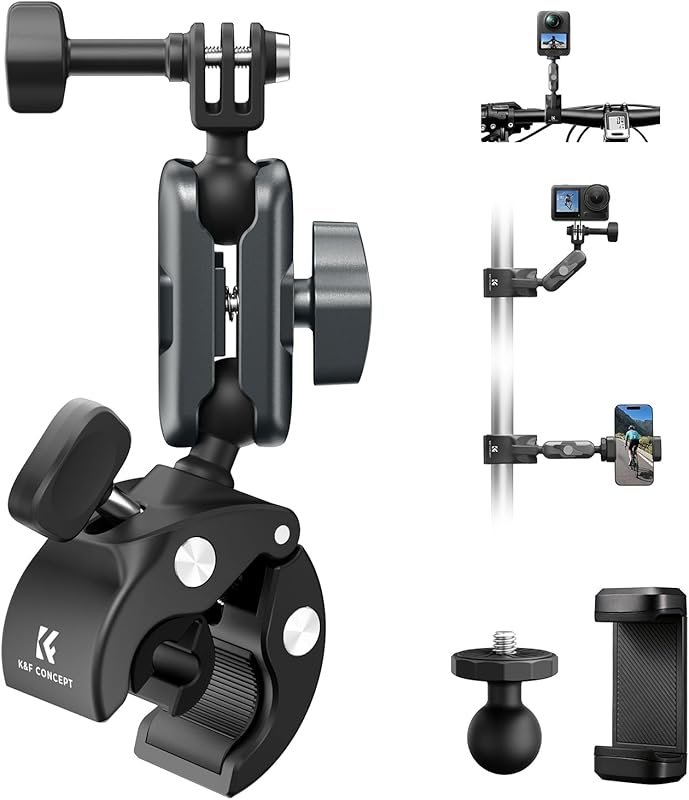 K&F CONCEPT Super Clamp Camera Mount with 360° Ball Head for DJI Actio