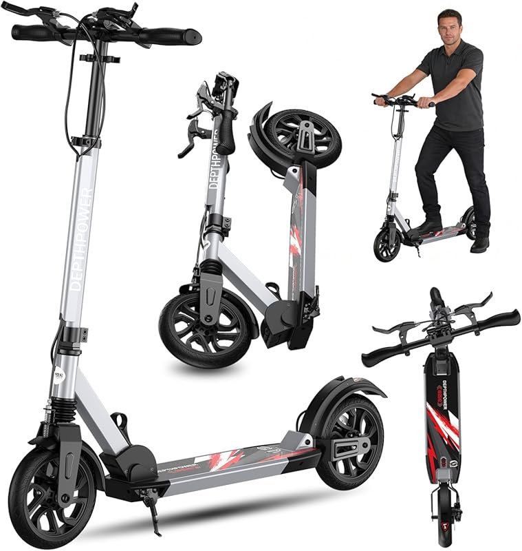 Heavy Duty Foldable Kick Scooter for Teens & Adults, 8-Inch Big Wheels