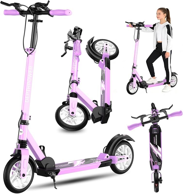 Heavy Duty Adult Folding Scooter: 8-Inch Wheels, Three-Brake, 4 Height