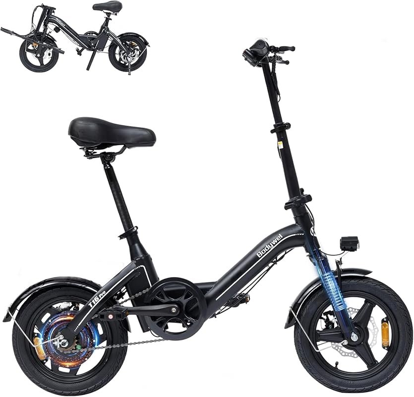 Bodywel Mini Foldable Electric Bike for Adults, 500W Motor, 36V 10.4Ah
