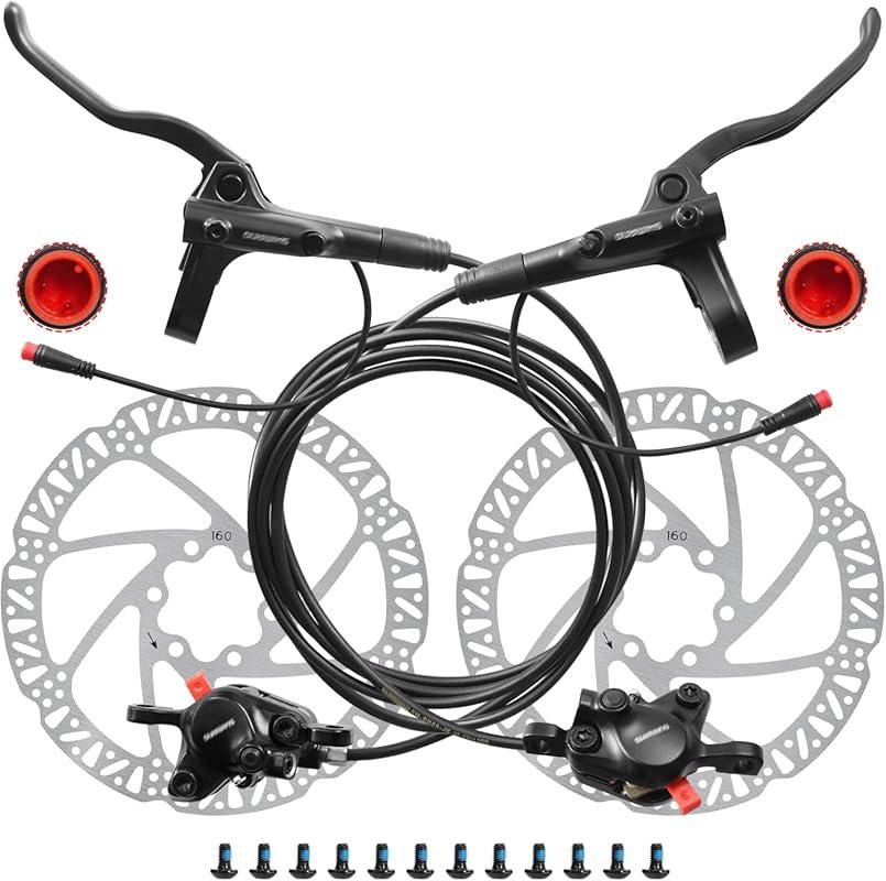 MT200 Hydraulic Disc Brake Set with Pre-Bled Mineral Oil & Rotors