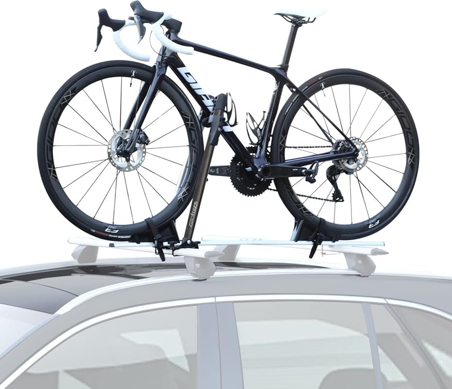Foldable Lightweight Aluminum Roof Bike Rack Mount - Secure Locking 1-