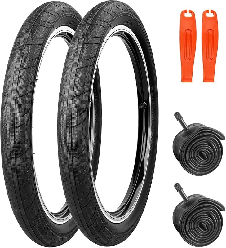 WEEROCK 20x2.4 BMX Tire with Inner Tube – Folding Bead, Black/Blue Cam