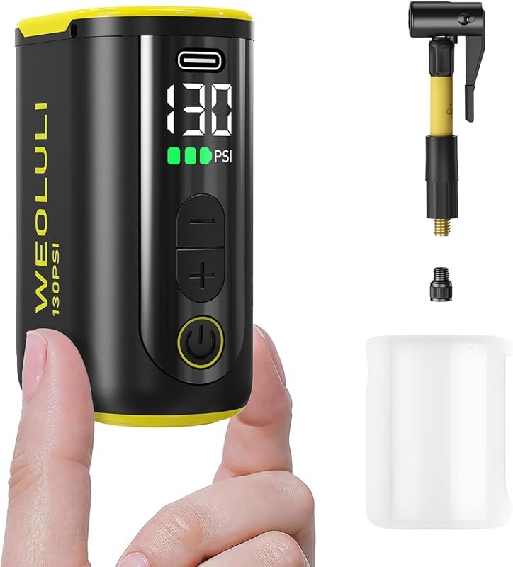 Electric Bike Pump: Mini Portable Cycling Pump with Digital Gauge & Au