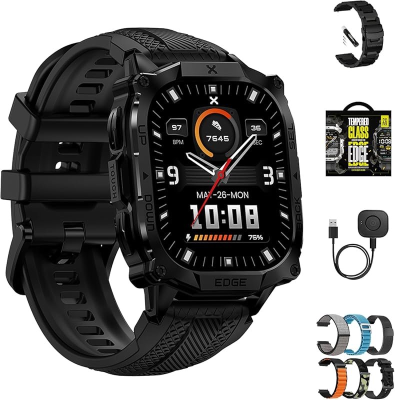 CARBINOX Edge Rugged Smart Watch with AMOLED Display, Bluetooth Calls,