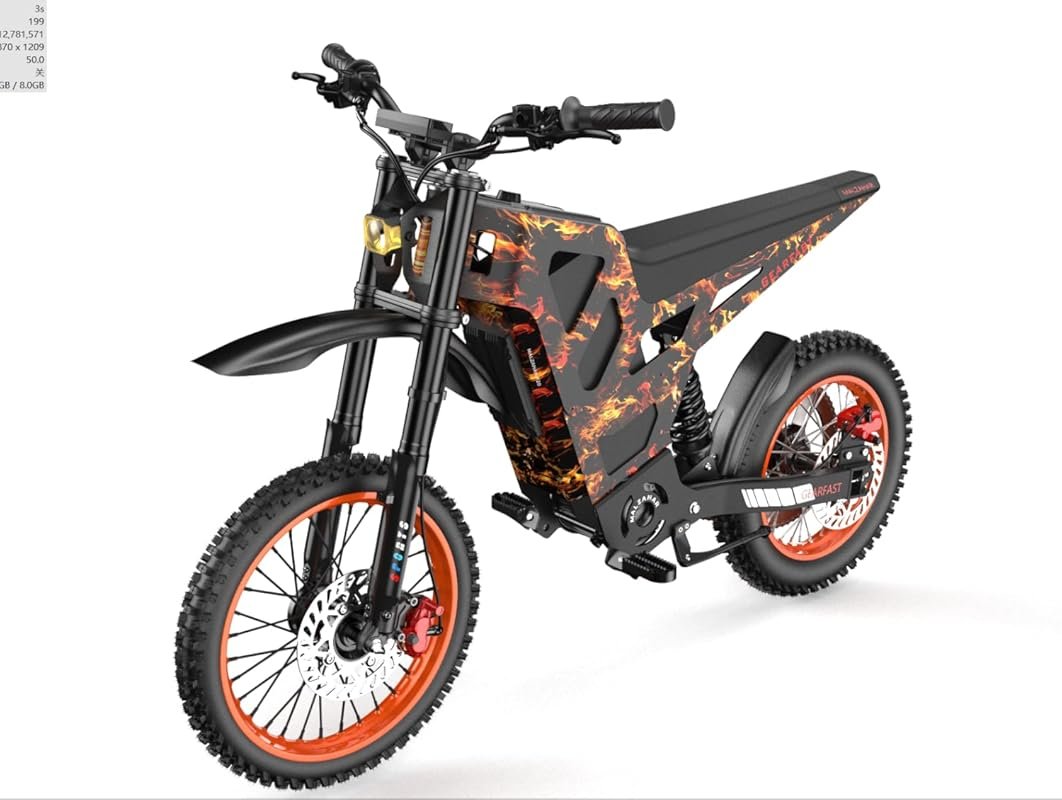 X5 Pro Fat Tire Electric Dirt Bike with 3500W Mid-Drive Motor, 48V/23A