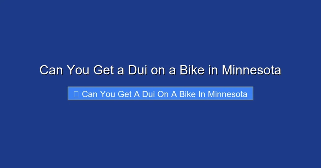 Can You Get a Dui on a Bike in Minnesota