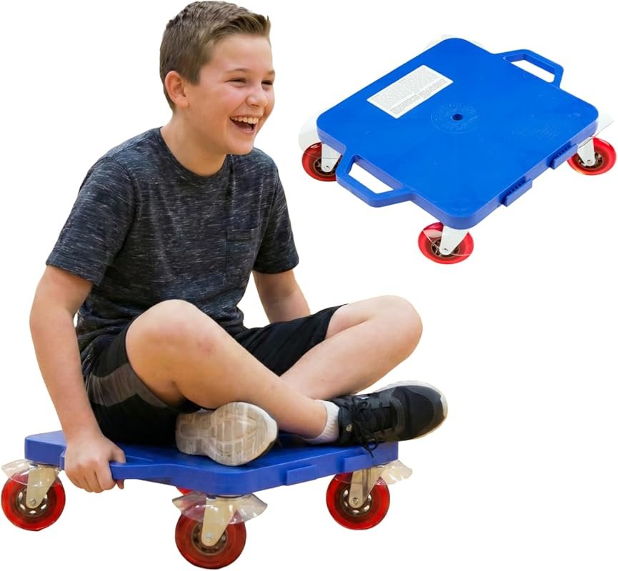 Cosom 16-Inch Premium Sit Scoot Scooter Board with Non-Marring Wheels 