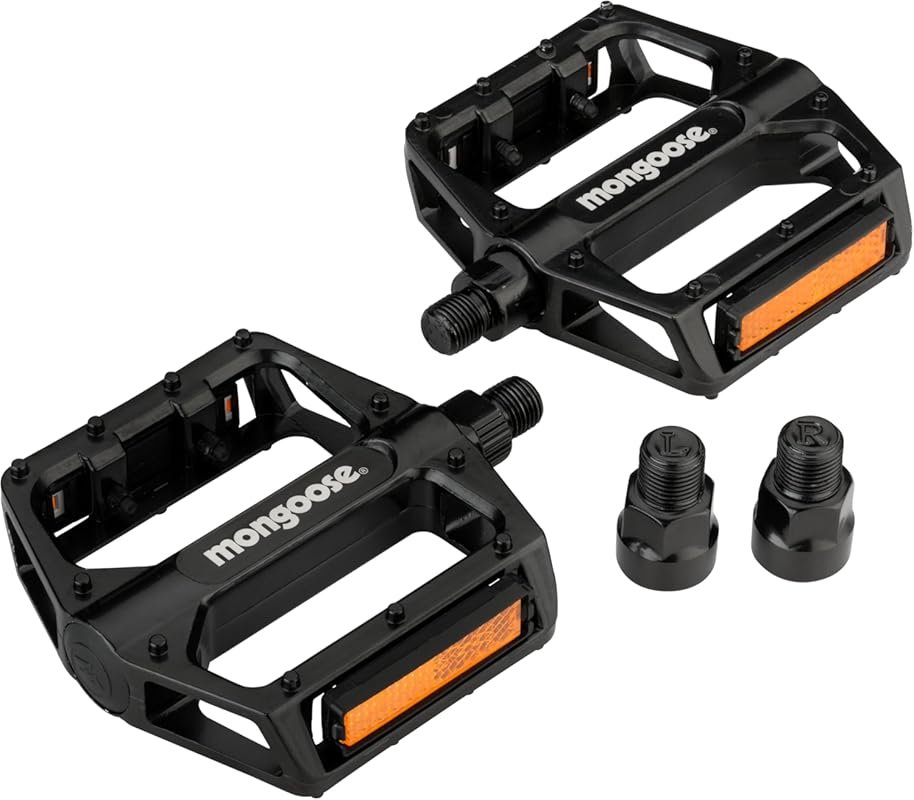 Mongoose Alloy Mountain Bike Pedals: Lightweight Replacement Set with 