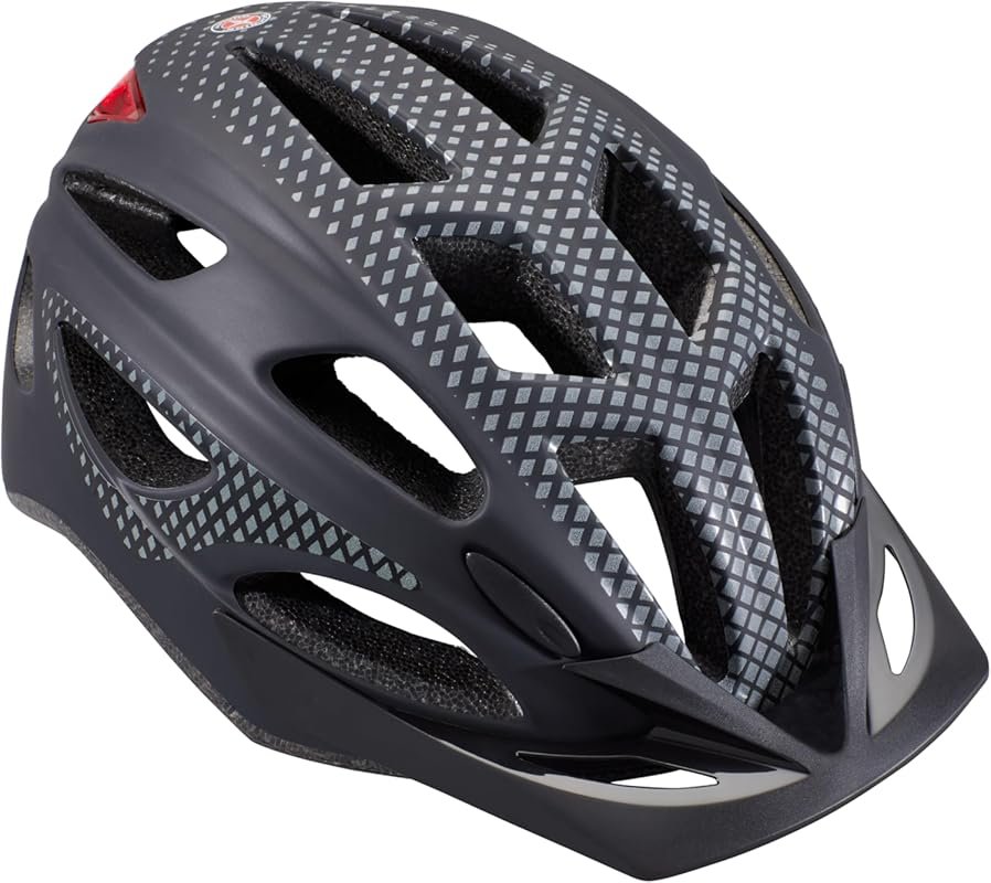 Schwinn Beam Lighted Adult Bike Helmet with LED, Reflectors, and Vents