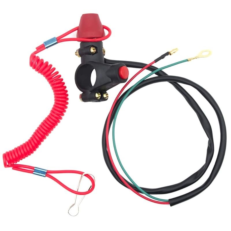 Handlebar Kill Switch with Tether for 50-250cc ATVs, Dirt Bikes & Go K