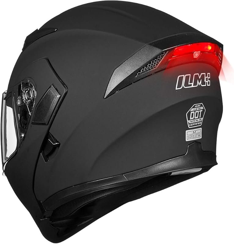 ILM Motorcycle Dual Visor Flip Up Modular Full Face Helmet, DOT Certif
