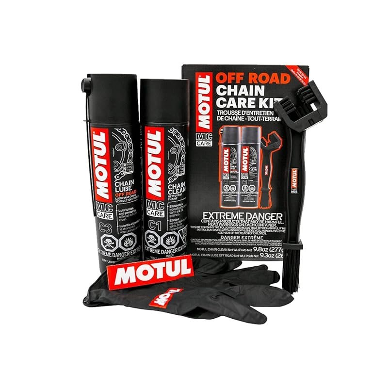 Motul Off Road Chain Care Kit: Complete Motorcycle Chain Cleaner and L