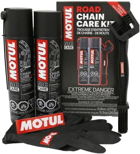 Motul C1 & C2 Motorcycle Chain Care Kit: Complete Road Bike Maintenanc