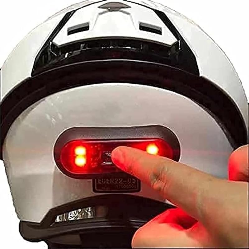 USB Rechargeable LED Motorcycle & Bike Helmet Safety Light with Red Wa