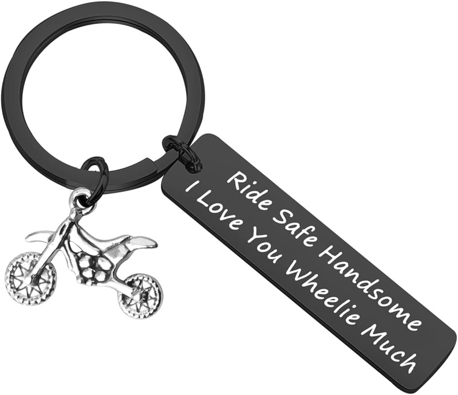 BLEOUK Dirt Bike Keychain - Ride Safe 