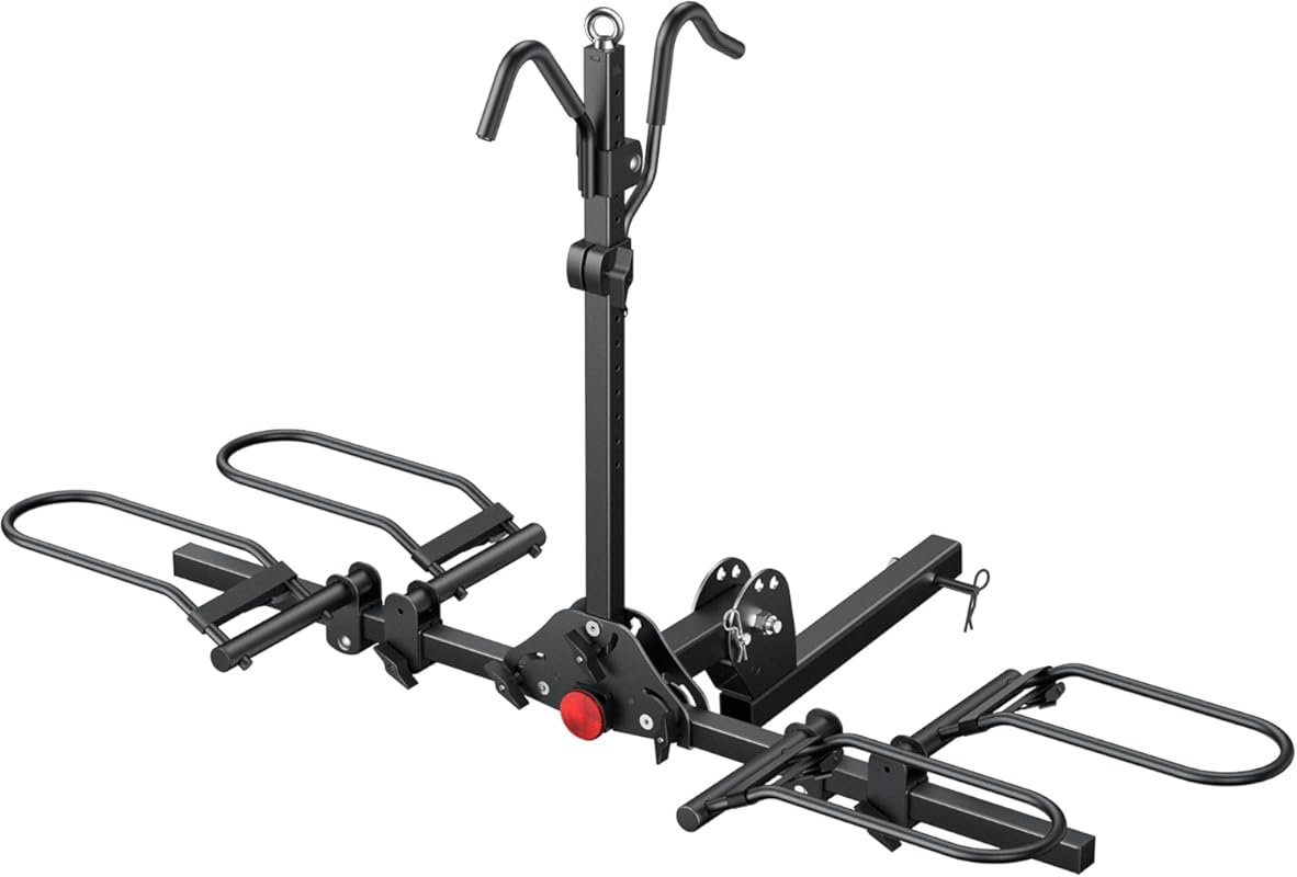 Young 2-Bike Platform Hitch Mount Rack - Smart Tilting, Easy Fold, Fat
