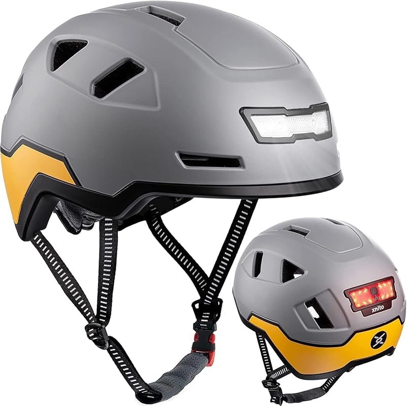XNITO Urban Bike Helmet with LED Lights, Dual Certified for Adults