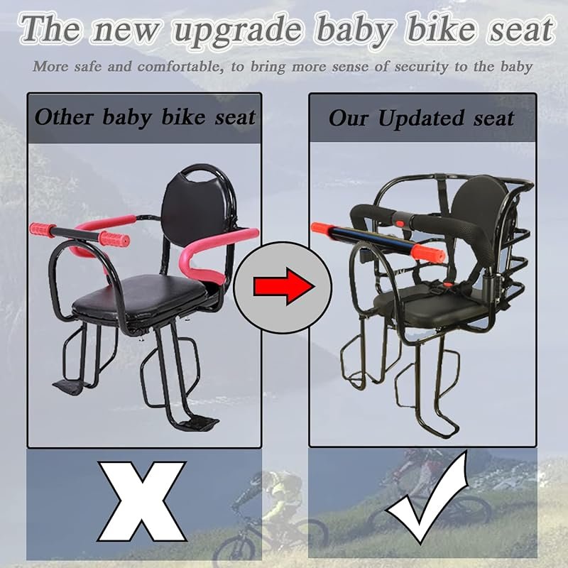 Kids Rear Bike Seat Safety Carrier for Ages 18 Months to 7 Years