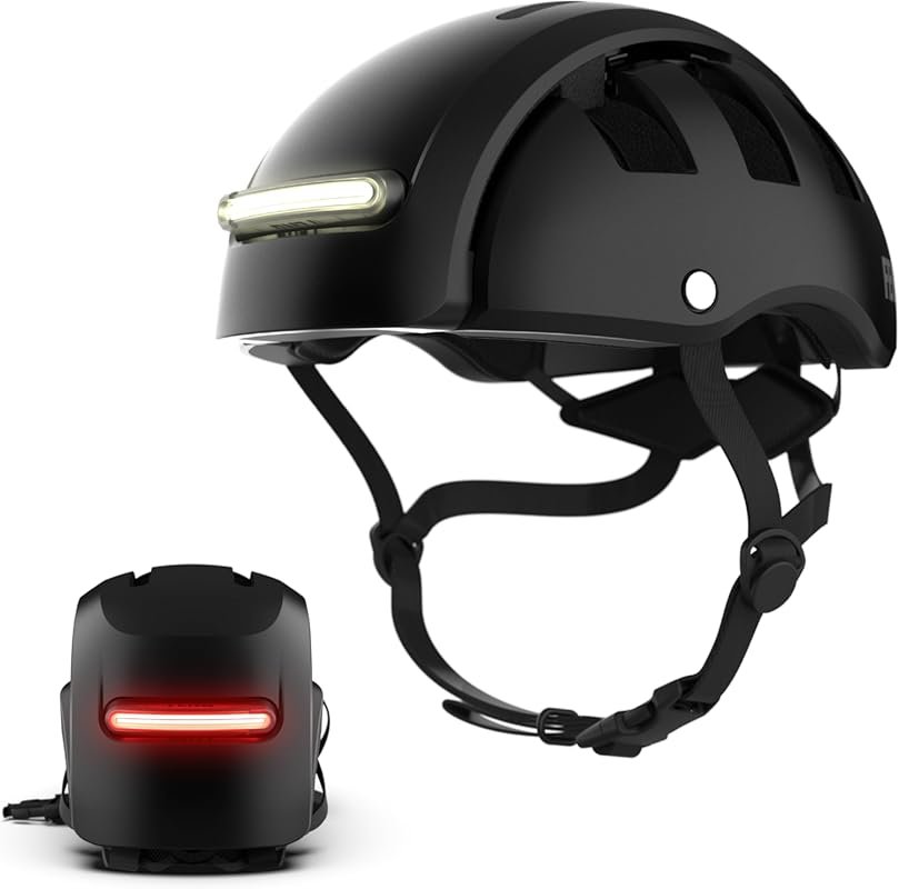 FEND Super Plus Folding Helmet with USB-C Lights – 50% Compact, CPSC Certified, Smart-Fold for E-Bikes, Scooters