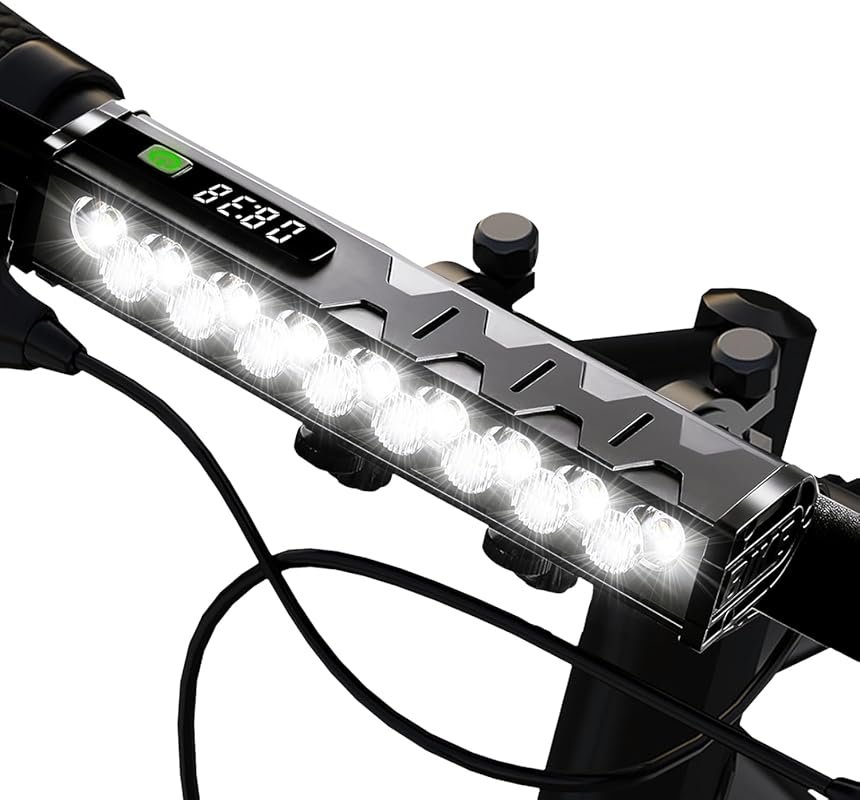 4800 Lumen USB-C Rechargeable Bike Lights, IP65 Waterproof for Night R