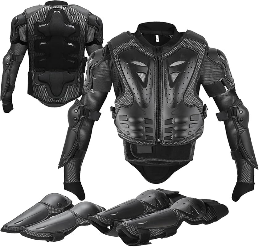 Kids Motorcycle Armor Suit: 5-Piece Protective Gear with Chest, Elbow 