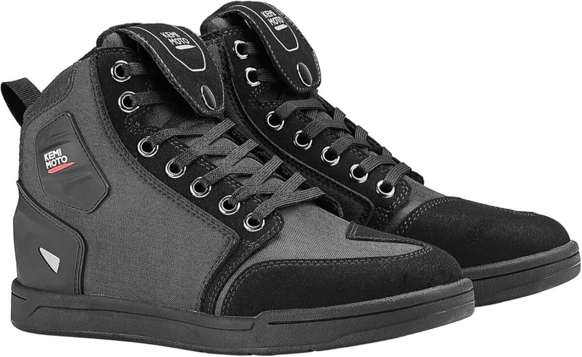 KEMIMOTO Men's Anti-Slip Motorcycle Riding Shoes with Thick Heel Prote
