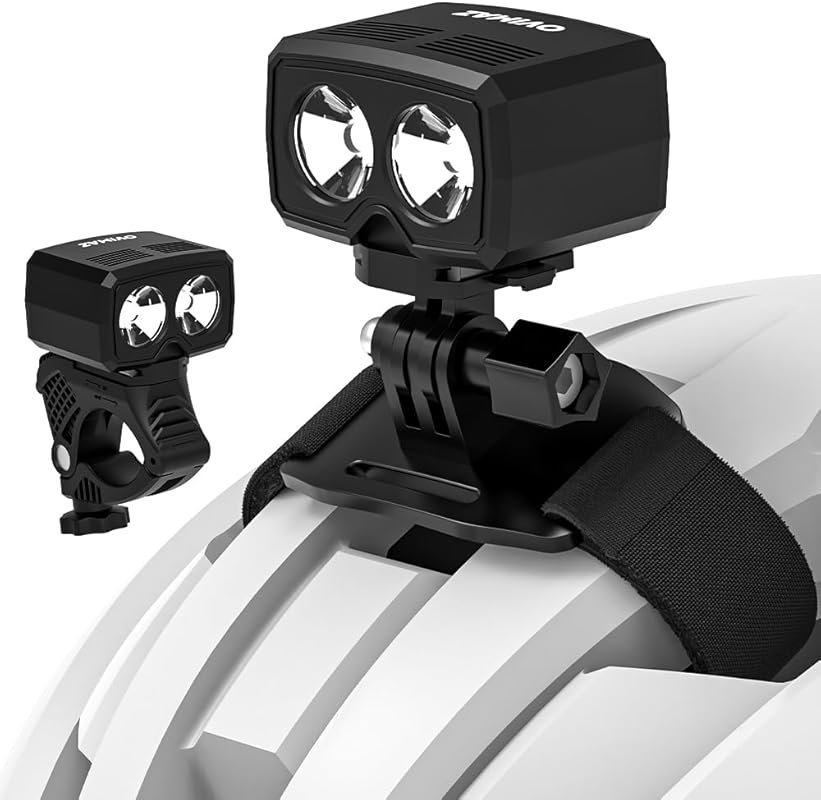 USB Rechargeable 1000-Lumen Bike Helmet Light with 5 Lighting Modes, W