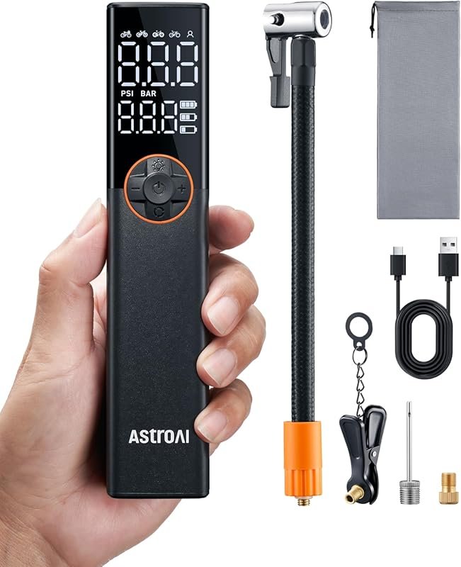AstroAI L8 Portable E-Bike Tire Inflator with Gauge and Auto Shut-Off