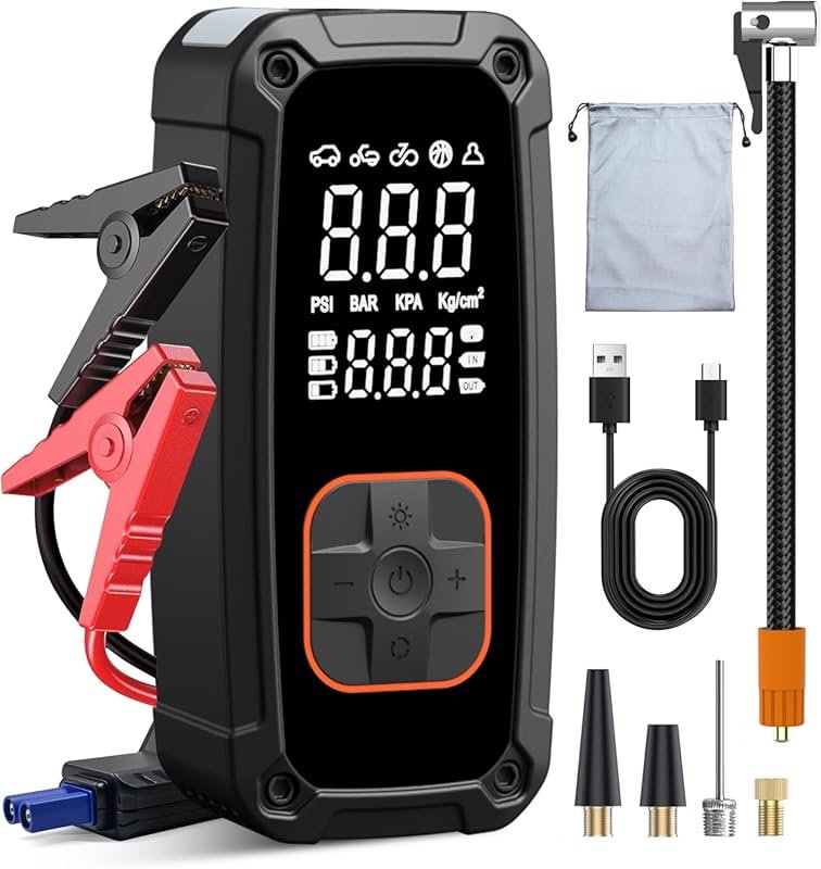 Portable Air Compressor Tire Inflator: 150PSI Electric Pump with Gauge