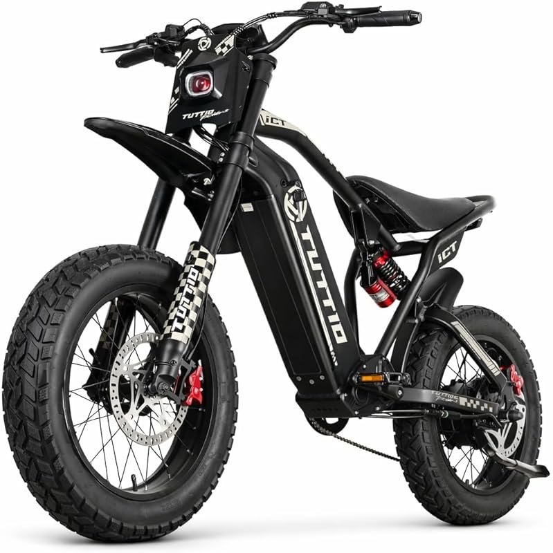 Tuttio ICT 4000W Electric Dirt Bike, 50MPH 60V 25AH Full Suspension E-