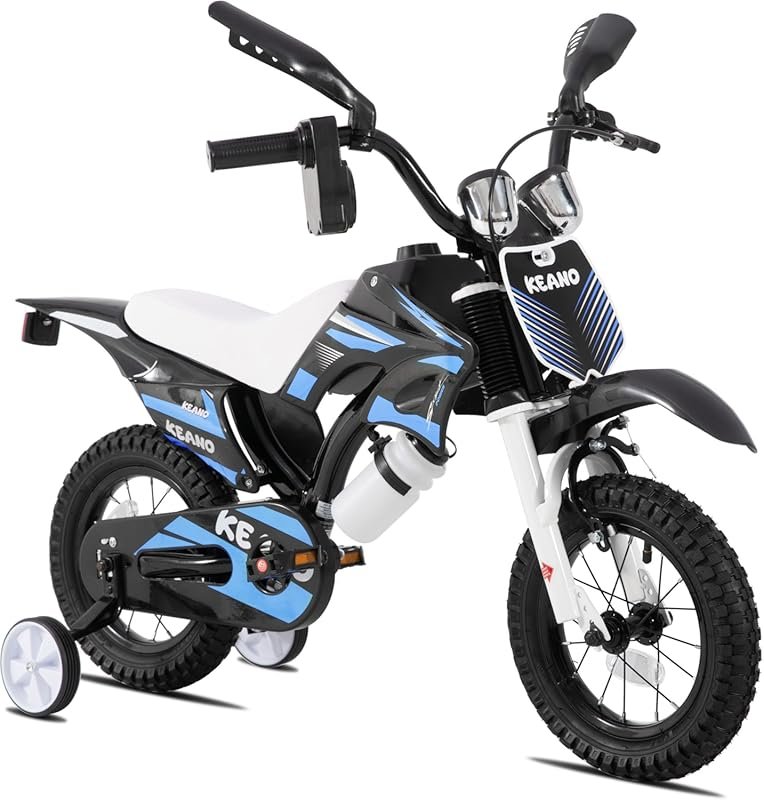 12-16 Inch Motocross Kids Bike with Training Wheels & Number Plate for