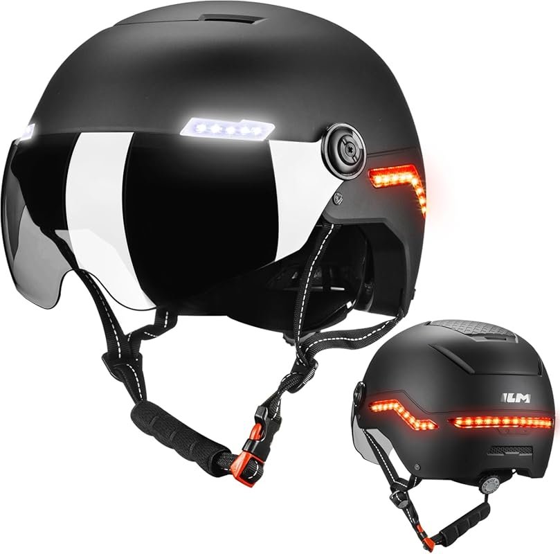ILM Smart Adult Bike Helmet: LED Lights, Turn Signals & Brake Warning 